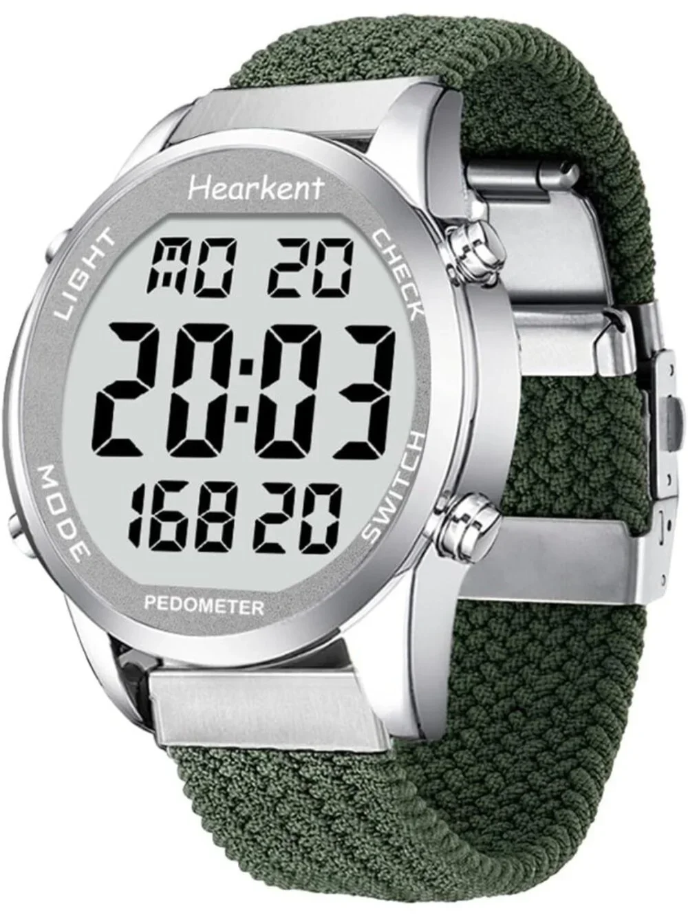 Men's Green Waterproof Fitness Step Mileage & Calorie Backlight Wrist Watches